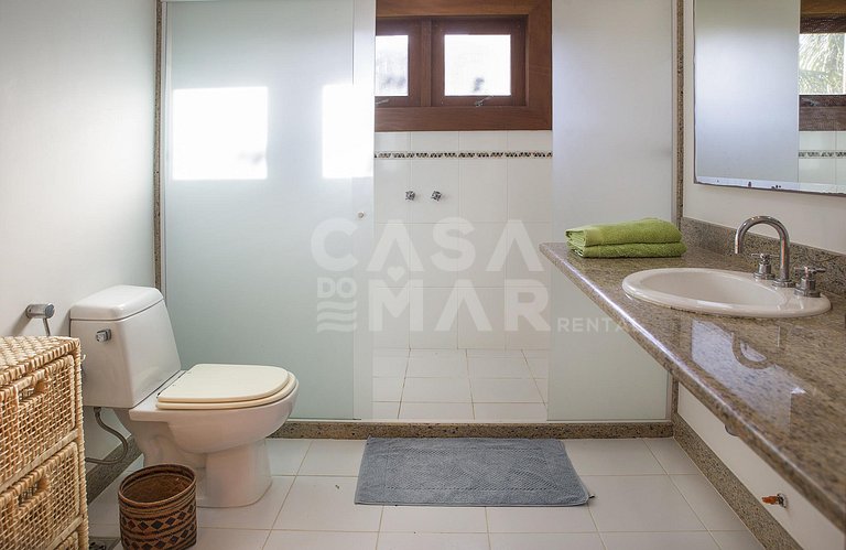 Casa frente mar, seis suítes, pé na areia, praia rasa