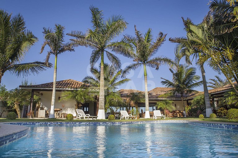 Casa frente mar, seis suítes, pé na areia, praia rasa