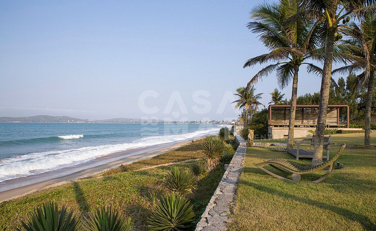 Mansão, estilo balinês, sete suítes, pé na areia, praia rasa