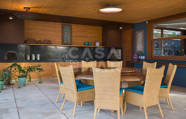 Mansão, estilo balinês, sete suítes, pé na areia, praia rasa