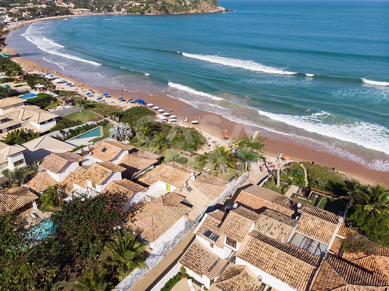 Geribá, pé na areia, frente mar, tres quartos, condomínio