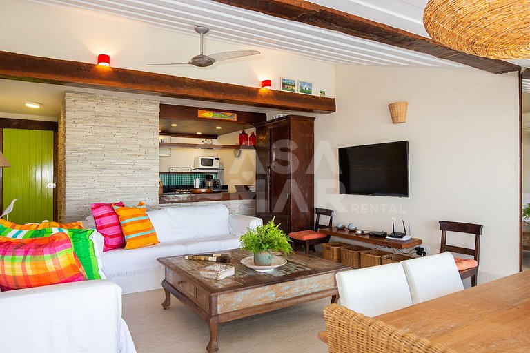 Beautiful house with two suites and a bedroom, facing Geribá