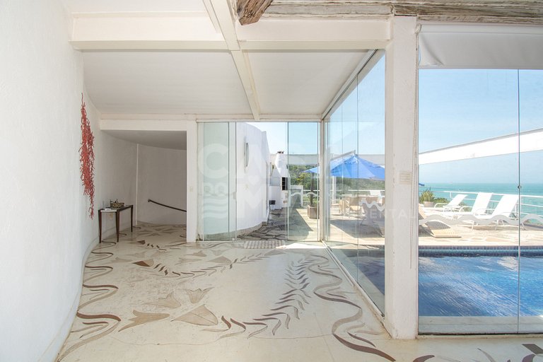 Locação, luxo, vista mar, Ferradura, 10 pessoas, privacidade
