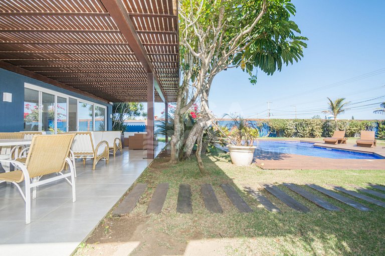 mansão, seis suítes, pé na areia na rasa, piscina