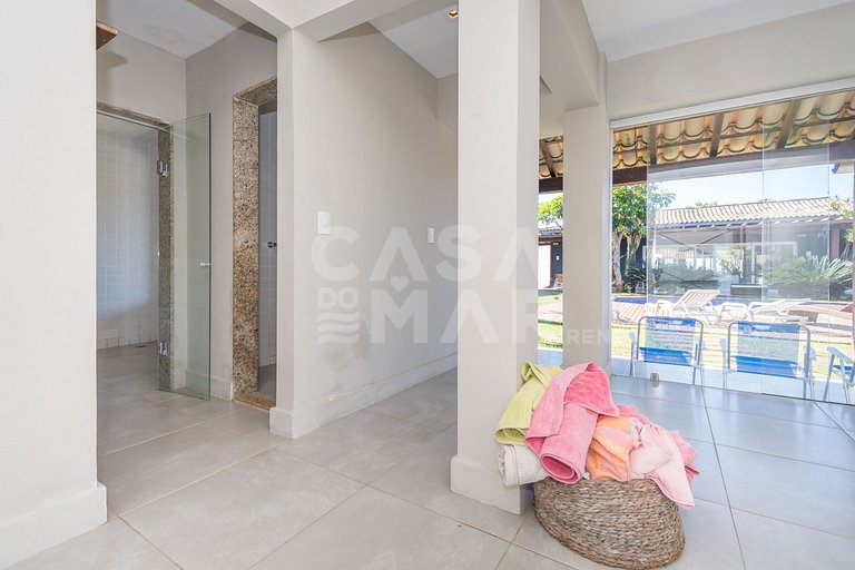 mansão, seis suítes, pé na areia na rasa, piscina