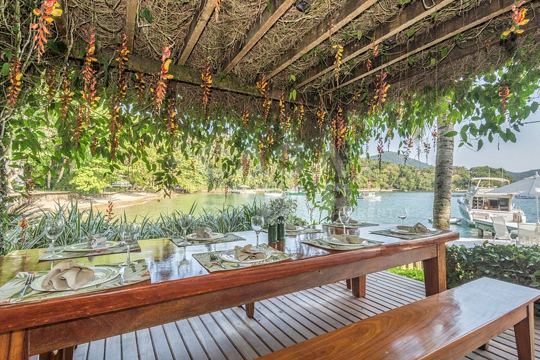 Six-bedroom villa with private beach
