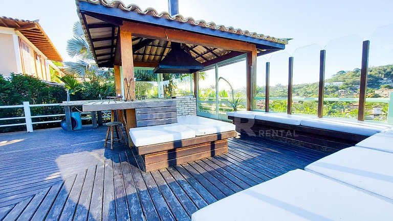 LINDA CASA DE CONDOMÍNIO COM VISTA PRIVILEGIADA PARA PRAIA D