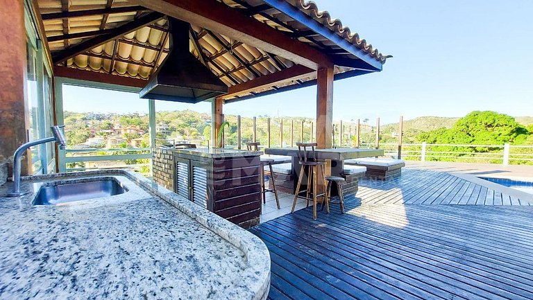 LINDA CASA DE CONDOMÍNIO COM VISTA PRIVILEGIADA PARA PRAIA D