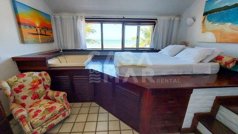 Linda casa com cinco suítes, pé na areia em Geribá.