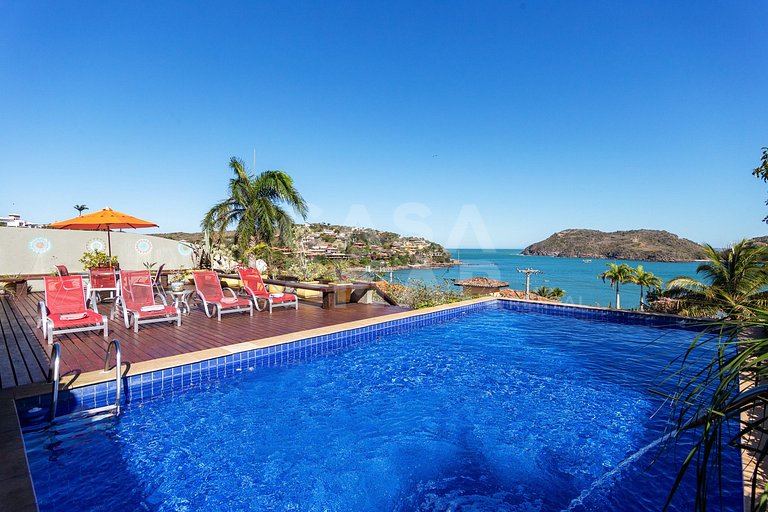 Linda casa com 8 suítes, e vista paradisíaca da praia da Fer