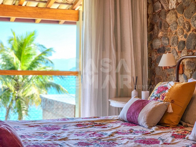 Linda Villa com nove suítes, pé na areia, e total privacidad